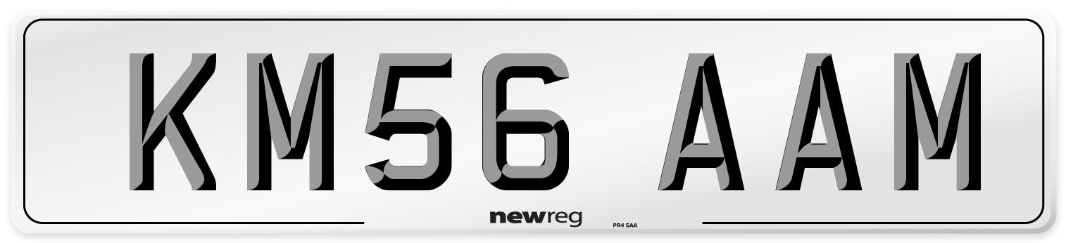 KM56 AAM Number Plate from New Reg